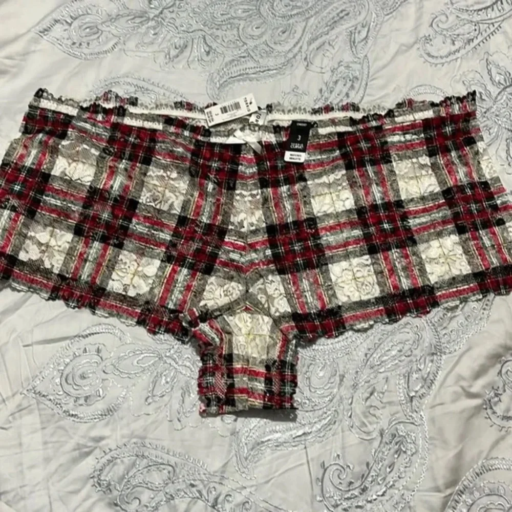 Torrid Winter plaid lace bralette 4x and Matching panties 3x - Picture 6 of 7